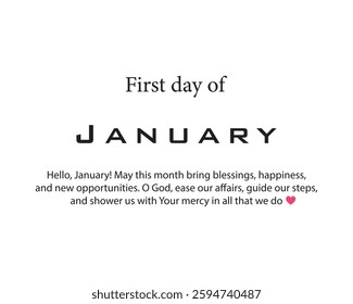 Hi, January. First day of January. Prayer of January vector.  January, culture, religion, religious, background. Can use for infographic, banner, poster, web design. Isolated on white background.
