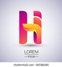 Hi letter colorful logo, Vector design template elements for your application or company identity.