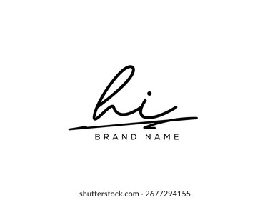 HI carta elegante cursiva beleza caligrafia logotipo.