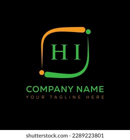 HI letter logo creative design. HI unique design.

