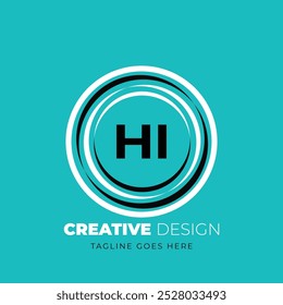 HI letter logo creative design. HI unique design. Vector illustration