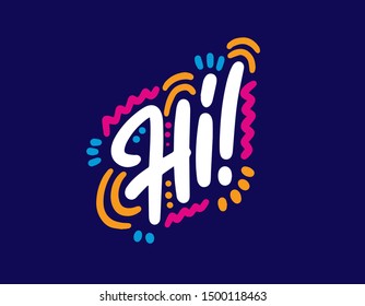 Hi Lettering Tshirt Notebook Postcard Vector Stock Vector (Royalty Free ...