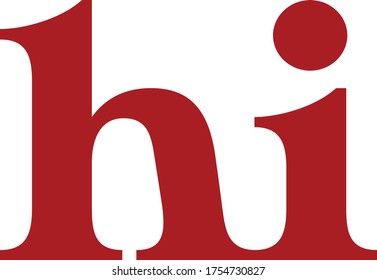hi letters. simple monogram. typography.