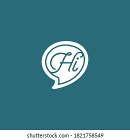HI logo chat design premium