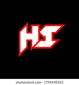 HI logo design, initial HI letter design with sci-fi style. HI logo for game, esport, Technology, Digital, Community or Business. H I sport modern Italic alphabet font. Typography urban style fonts.