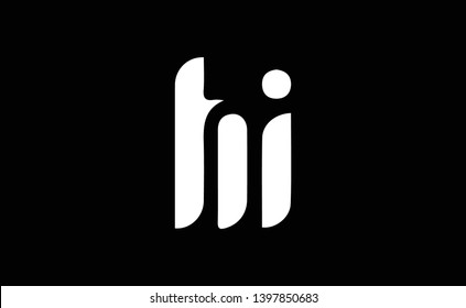 HI logo design template vector illustration