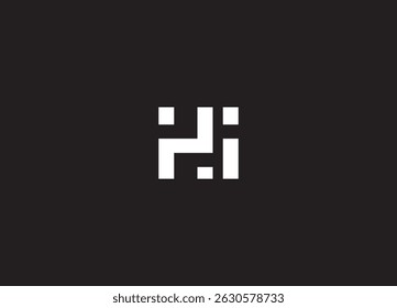 Design de logotipo HI e logotipo monograma
