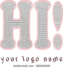 hi logo with vector illustration