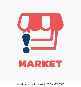 Hi and market logo in modern style. With a white background