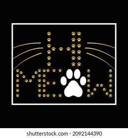 Hi Meow Cat Shirt Design And Vector  Illustration. 