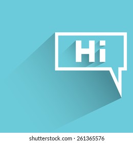 hi message, flat and shadow theme