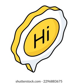 Hi message icon, editable vector 