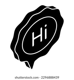 Hi message icon, editable vector 