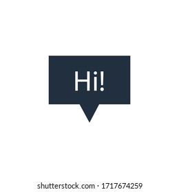 Hi Message Simple Icon Isolated White Background