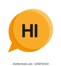Hi message. Template design. Cartoon banner. Vector illustration.