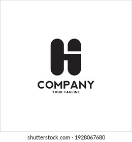 hi monogram for logo or brand identity