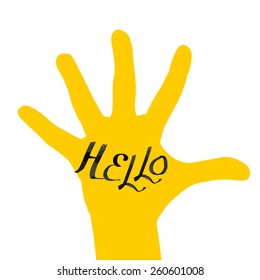 Hi! palm. Vector