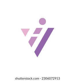 HI people initial letter logo design vector