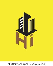 hi real state hexagon  vector letter logo