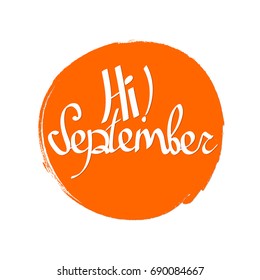 Hi September, banner design template, vector illustration