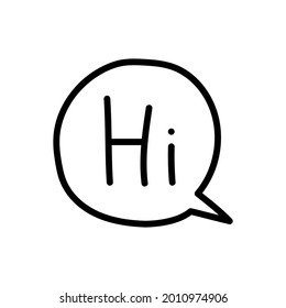 Hi Speech Bubble Handdrawn Greeting Vector Stock Vector (Royalty Free ...