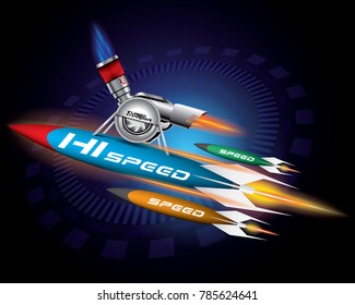 HI SPEED ROCKET CONCEPT VECTOR