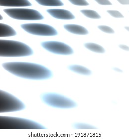 Hi tech abstract background illustrationg net or grid shining neon lines intersecting over dark blue space tilted in perspective