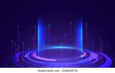 Hi tech architectural digital circuit pattern dark blue futuristic background banner and wallpapers.Vector illustrations.
