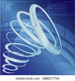 Hi - tech background blue with circle object