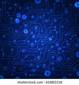 Hi Tech Blue Circuit Board Vector Background