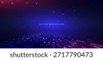 Hi tech blue element on dark blue background with lighting effect. Technology futuristic concept. Vector illustration