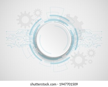 tecnología de círculo de alta tecnología y de circiut con ilustración vectorial de fondo de la rueda del engranaje de cog