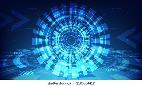 Hi tech circle digital HUD screen for modern graphic design. futuristic technology background concept