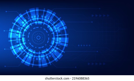 Hi tech circle digital HUD screen for modern graphic design. futuristic technology background concept