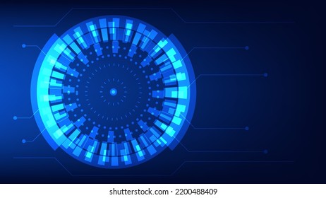 Hi tech circle digital HUD screen for modern graphic design. futuristic technology background concept