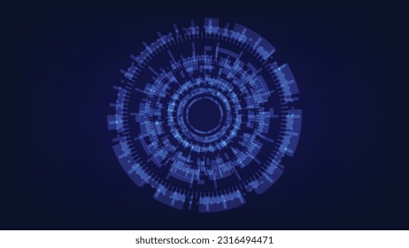 Pantalla digital HUD de círculo de alta tecnología para diseño gráfico moderno. concepto de fondo de tecnología futurista