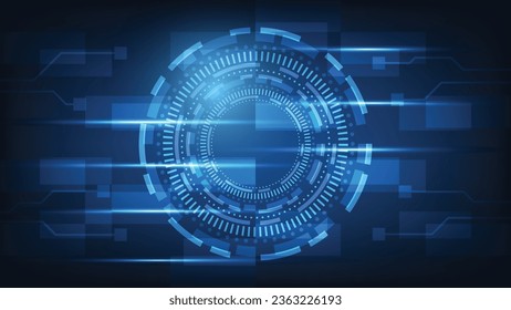 Hi tech circle digital HUD screen for modern graphic design. futuristic technology background concept