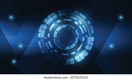 Hi tech circle digital HUD screen for modern graphic design. futuristic technology background concept