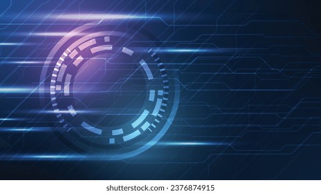 Pantalla digital HUD de círculo de alta tecnología para diseño gráfico moderno. concepto de fondo de tecnología futurista