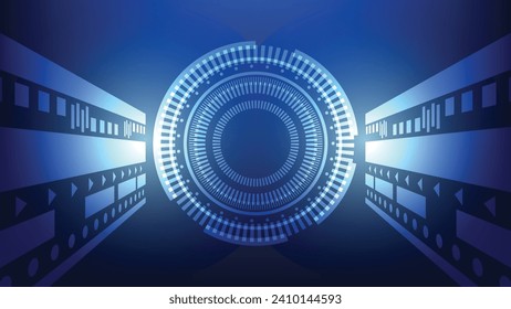 Hi tech circle digital HUD screen for modern graphic design. futuristic technology background concept