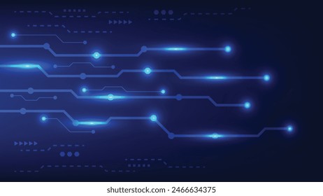 fondo de placa de circuito de alta tecnología. línea futurista abstracta con luz azul