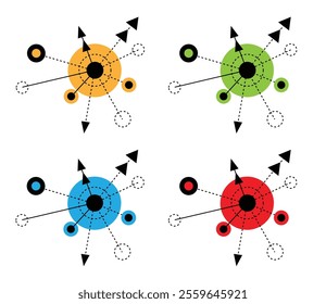 Hi Tech Circular Line Art Geometric Design Element. Graphic design elements and resources concept vector. Modern technology and computing abstract form