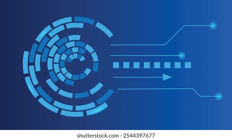 Fondo monocromo moderno del mecanismo circular de la esfera de la alta tecnología. Tecnología y Arte vectorial de sistemas de interfaz de usuario de computación moderna