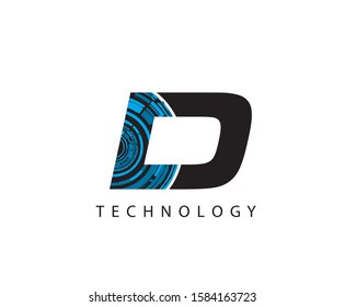 Hi Tech D Letter Logo Icon