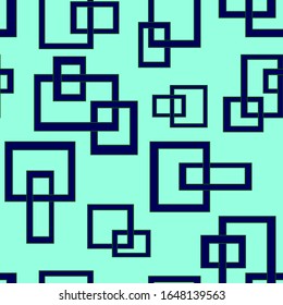 Su decoración de diseño tecnológico cuadrado en el agua es el telón de fondo. Líneas orthogon abstractas de color azul marino sin fisuras para papel de regalo, lino textil 