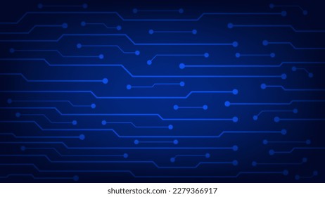 Tarjeta de circuito digital de alta tecnología. Almohadilla de IA y líneas eléctricas conectadas con fondo de iluminación azul. concepto de elemento de diseño de tecnología futurista