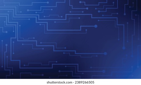 Tarjeta de circuito digital de alta tecnología. Almohadilla de IA y líneas eléctricas conectadas con fondo de iluminación azul. concepto de elemento de diseño de tecnología futurista