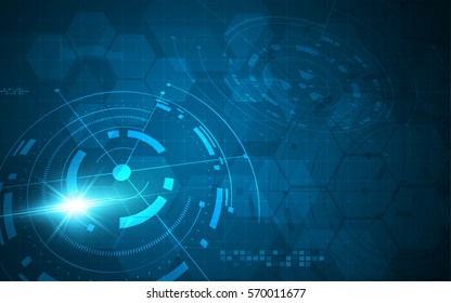Fondo de diseño circular de concepto de ciberespacio digital de alta tecnología