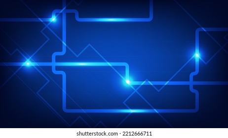 Hi tech digital technology and futuristic communication background concept. electric connecting lines as network with blue lighting