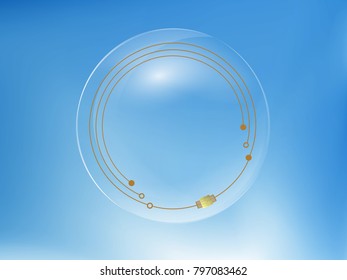 Hi tech eye lens - hi tech contact lens. Technology of the future